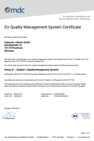 Certificate EU 2017_745 Annex IX_Chapter I_QM-System