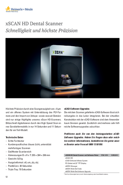 Prospektblatt mit Preisen