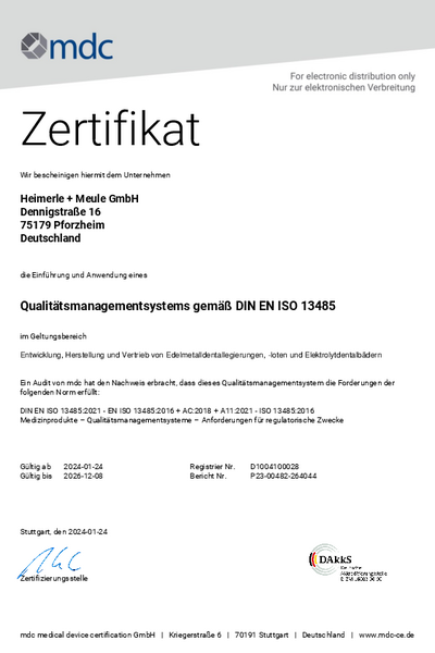 DIN EN ISO 13485
